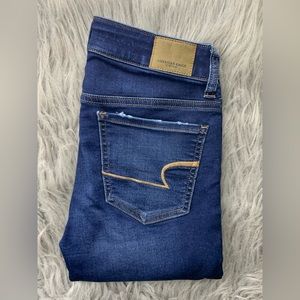 American Eagle Skinny Jeans Dark Blue Super Stretch Size 0